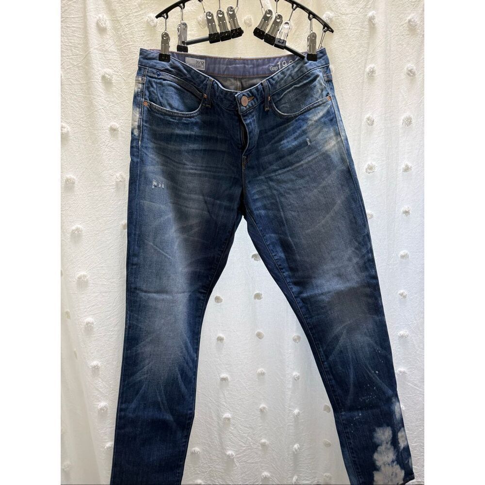 Gap 1969 Always Skinny Woman’s Denim Acid Bleach Distressed Jeans 31/12
